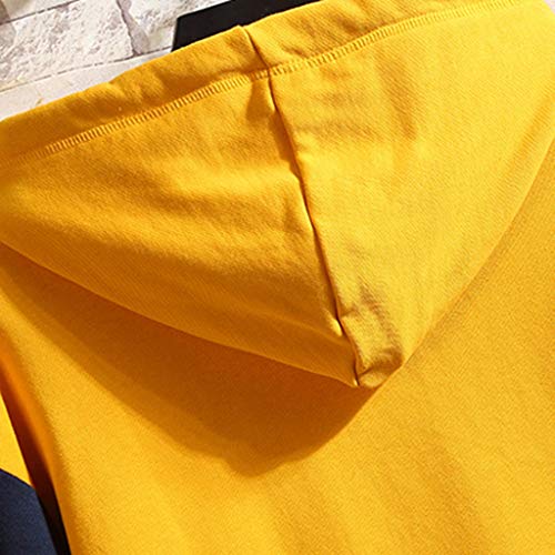 Overdose Sudadera Hombres Patchwork Slim Fit Hoodie OtoñO Moda Outwear Nueva Blusa Adolescente Top 2018 Sudadera (x-Large, Naranja)