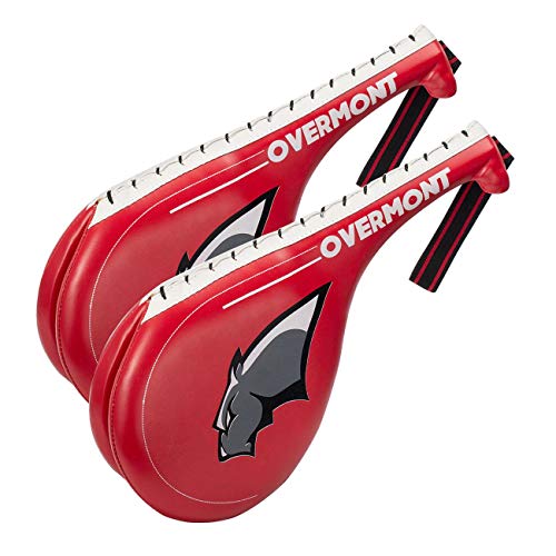 Overmont 1 par de cojín de retroceso de cuero PU pao manoplas doble kick pad equipo de artes marciales para boxeo boxing entrenamiento taekwondo karate judo Jiu-jitsu brasileño color negro/rojo Overmont 1 par de cojín de retroceso de cuero PU pao manoplas doble kick pad equipo de artes marciales para boxeo boxing entrenamiento taekwondo karate judo Jiu-jitsu brasileño color negro/rojo
