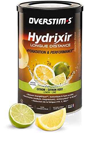 OVERSTIM.s - Hydrixir Larga Distancia (600 G) - Limón-Limón Verde - Bebida Energética Para El Deporte - Proteínas, Bcaa Y Electrolitos - Sabores Naturales - Sin Conservantes 600 g