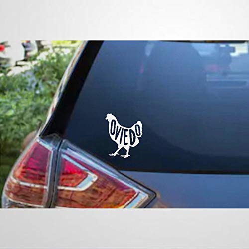 Oviedo Florida Oviedo - Pegatina de vinilo para coche, diseño de gallina Oviedo Florida Oviedo - Pegatina de vinilo para coche, diseño de gallina