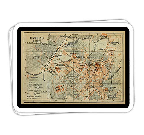 Oviedo - Pegatinas de vinilo para ordenador portátil, diseño de mapa de España (3 unidades) Oviedo - Pegatinas de vinilo para ordenador portátil, diseño de mapa de España (3 unidades)
