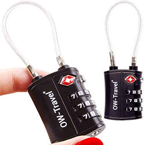 OW-Travel Candado Combinacion Cable Acero Flexible Anti robo. Candado maleta TSA numerico 3 Digitos. Candados mochila y maletas. Candado Taquilla Gimnasio. TSA candado seguridad equipaje Negro 2 OW-Travel Candado Combinacion Cable Acero Flexible Anti robo. Candado maleta TSA numerico 3 Digitos. Candados mochila y maletas. Candado Taquilla Gimnasio. TSA candado seguridad equipaje Negro 2