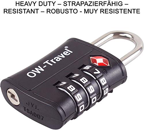 OW-Travel Candado maleta TSA Anti robo. Candado numerico 3 Digitos. Candado Combinacion Taquilla. Candados para mochilas y maletas. Candado Taquilla Gimnasio. Candado seguridad equipaje Negro 2 OW-Travel Candado maleta TSA Anti robo. Candado numerico 3 Digitos. Candado Combinacion Taquilla. Candados para mochilas y maletas. Candado Taquilla Gimnasio. Candado seguridad equipaje Negro 2