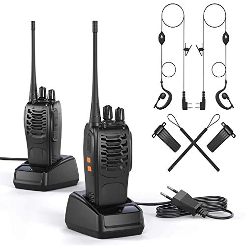 OWSOO Walkie Talkie Profesional Recargable PMR446 Walkis 1500mah CTCSS DCS 6KM Radiocomunicación con Linterna LED y Auriculares (2 PCS) para Construccion/Aventuras OWSOO Walkie Talkie Profesional Recargable PMR446 Walkis 1500mah CTCSS DCS 6KM Radiocomunicación con Linterna LED y Auriculares (2 PCS) para Construccion/Aventuras