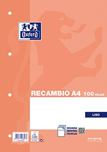 Oxford 100430209 - Recambios (100 hojas A4)