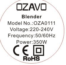 OZAVO Batidora de Vaso Individuales Portátil Mini Batidora Electrica Cocina Mezclador Eléctrico Licuadora para Zumo de Verduras y Frutas con Vaso (Blanco)