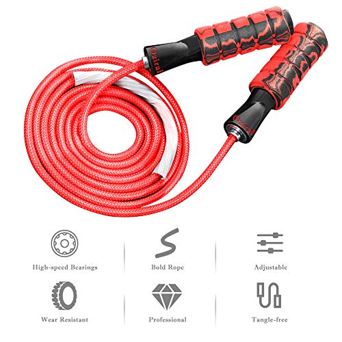 Oziral Profesional Cuerda para Saltar Ajustable Velocidad Cuerda de Salto con Mango de Espuma Saltar la Cuerda de Boxeo para Hembra y Hombres Deportes y Estado físico Crossfit Oziral Profesional Cuerda para Saltar Ajustable Velocidad Cuerda de Salto con Mango de Espuma Saltar la Cuerda de Boxeo para Hembra y Hombres Deportes y Estado físico Crossfit