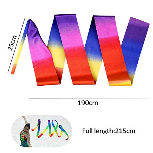 OZUAR 2M Gym Danza gimnástica rítmica Serpentinas,Deuter Streamer de Gimnasia Arte Ballet Giro-Coloreado, Paquete de 2 OZUAR 2M Gym Danza gimnástica rítmica Serpentinas,Deuter Streamer de Gimnasia Arte Ballet Giro-Coloreado, Paquete de 2