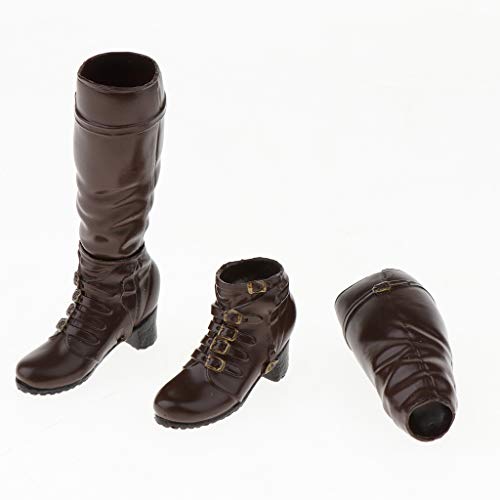 P Prettyia 2 Pares de Botas de Tacones Altos 1/6 para 12 '' CY Girls Kumik Figure Body DIY P Prettyia 2 Pares de Botas de Tacones Altos 1/6 para 12 '' CY Girls Kumik Figure Body DIY
