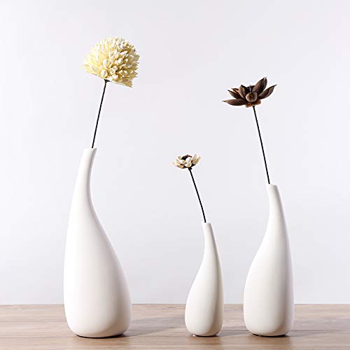 PAAN Decoración nórdica hogar florero Blanco pequeño Fresco Simple Moderna Sala de Estar decoración del hogar arreglo Floral Cerámica, Juego de 3 Piezas PAAN Decoración nórdica hogar florero Blanco pequeño Fresco Simple Moderna Sala de Estar decoración del hogar arreglo Floral Cerámica, Juego de 3 Piezas