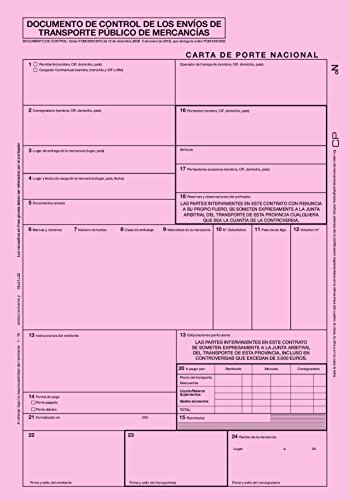 Pack 10 Talonarios Carta de Porte Nacional Autocopiativos Anónimos | Acordes a la legislación de Transporte vigente Pack 10 Talonarios Carta de Porte Nacional Autocopiativos Anónimos | Acordes a la legislación de Transporte vigente