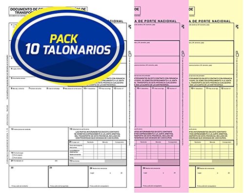 Pack 10 Talonarios Carta de Porte Nacional Autocopiativos Anónimos | Acordes a la legislación de Transporte vigente