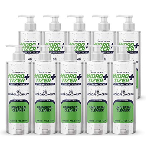 Pack 10 x Gel Hidroalcoholico 500ml con 70% de Alcohol Higienizante de Manos | Gel Hidroalcohol 500ml