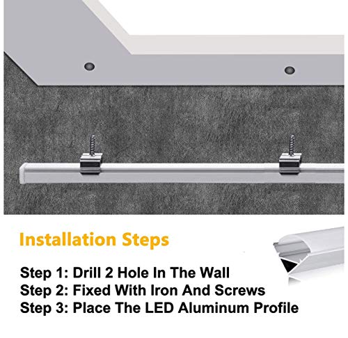 Pack 4x 1m de Perfil Aluminio para Tira LED Aluminio 45 grados. (Forma en V). Cobertura Translucida, Tapones y clips para fijacion incluidos.