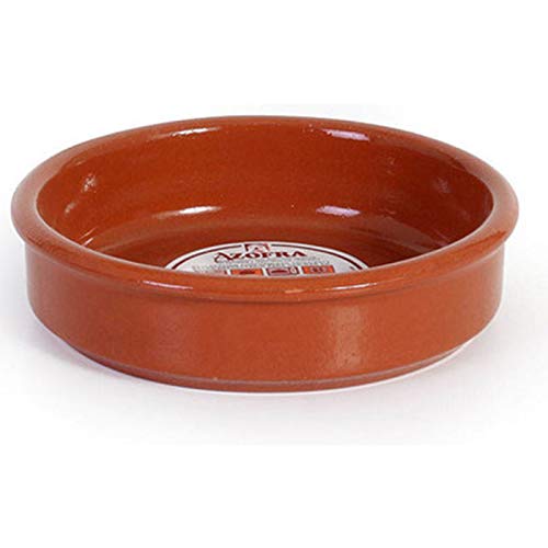 Pack de 12 Cazuelas redondas de barro, diámetro exterior 11.3 cm, diámetro interior 9.7 cm, apta para vitro y horno