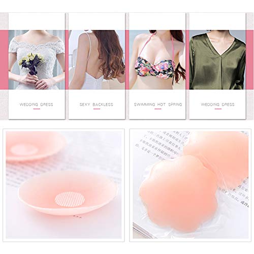 Pack de 2 Pares Pezoneras Reutilizables, Tapa de Pezones Silicona con Forma de Redonda y Flor Elegible Adhesiva Cubierta de Tetas Invisible Pack de 2 Pares Pezoneras Reutilizables, Tapa de Pezones Silicona con Forma de Redonda y Flor Elegible Adhesiva Cubierta de Tetas Invisible