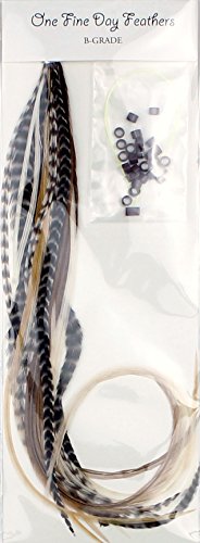 Pack de 20 extensiones de pelo de plumas largas naturales con anillas y bucle de aplicación (calibre B) Pack de 20 extensiones de pelo de plumas largas naturales con anillas y bucle de aplicación (calibre B)