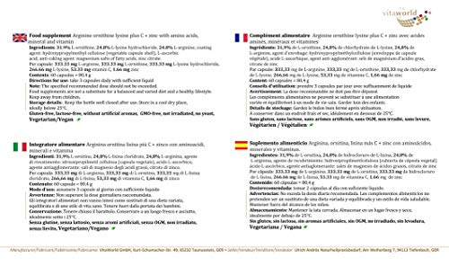 Pack de 3 Arginina - Ornitina - Lisina + Vitamina C & Zinc 3 x 60 Cápsulas Vita World Farmacia Alemania - Aminoácidos Pack de 3 Arginina - Ornitina - Lisina + Vitamina C & Zinc 3 x 60 Cápsulas Vita World Farmacia Alemania - Aminoácidos