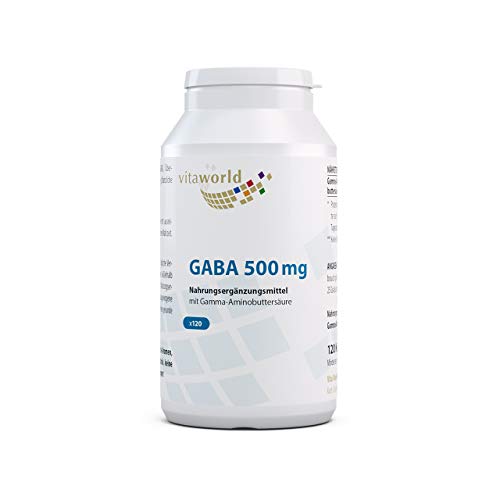Pack de 3 GABA 500mg 3 x 120 Cápsulas Vita World Farmacia Alemania - Ácido Gamma Amino Butírico -