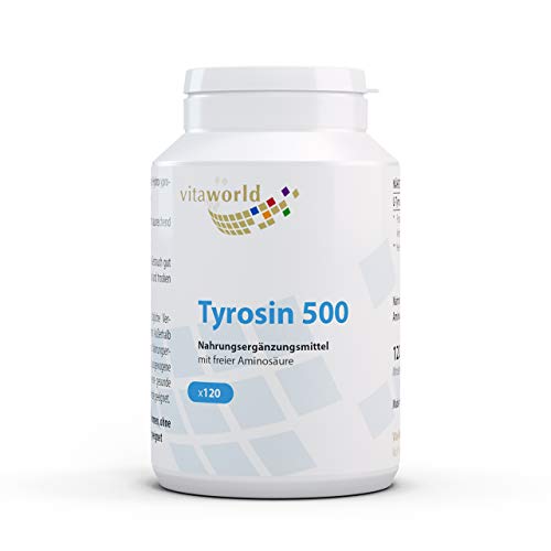 Pack de 3 L-Tirosina 500mg 3 x 120 Cápsulas Vita World Farmacia Alemania - Aminoácidos