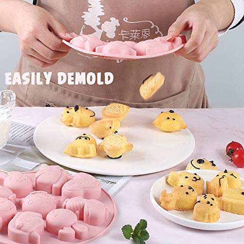Pack de 4 moldes de silicona para 33 cavidades para hornear tartas, bandeja para cubitos de hielo, bandeja para hacer gomitas de chocolate, magdalenas, jabones (rosa, gris) Pack de 4 moldes de silicona para 33 cavidades para hornear tartas, bandeja para cubitos de hielo, bandeja para hacer gomitas de chocolate, magdalenas, jabones (rosa, gris)