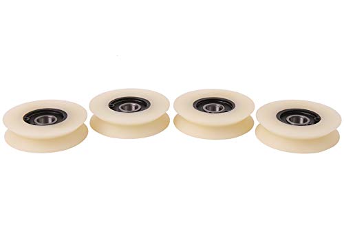 Pack de 4 ruedas de polea de nailon poliamida con ranura 90° V para guías lineales, V-50 mm-10 mm, 4 Pack de 4 ruedas de polea de nailon poliamida con ranura 90° V para guías lineales, V-50 mm-10 mm, 4