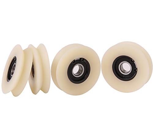 Pack de 4 ruedas de polea de nailon poliamida con ranura 90° V para guías lineales, V-50 mm-10 mm, 4 Pack de 4 ruedas de polea de nailon poliamida con ranura 90° V para guías lineales, V-50 mm-10 mm, 4