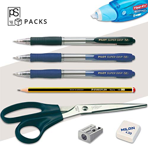 Pack Material Oficina - PS BASICS OFFICE (PLUS) - Kit de material Oficina: Subrayadores, Bolígrafos, Corrector Tipp-ex, Cinta Adhesiva, Tijeras, Grapadora. Productos de Papeleria al Mejor Precio Pack Material Oficina - PS BASICS OFFICE (PLUS) - Kit de material Oficina: Subrayadores, Bolígrafos, Corrector Tipp-ex, Cinta Adhesiva, Tijeras, Grapadora. Productos de Papeleria al Mejor Precio