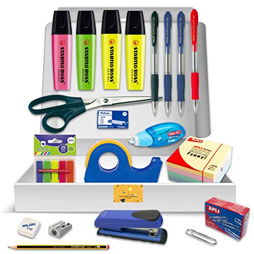 Pack Material Oficina - PS BASICS OFFICE (PLUS) - Kit de material Oficina: Subrayadores, Bolígrafos, Corrector Tipp-ex, Cinta Adhesiva, Tijeras, Grapadora. Productos de Papeleria al Mejor Precio Pack Material Oficina - PS BASICS OFFICE (PLUS) - Kit de material Oficina: Subrayadores, Bolígrafos, Corrector Tipp-ex, Cinta Adhesiva, Tijeras, Grapadora. Productos de Papeleria al Mejor Precio