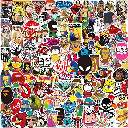 Pack Pegatinas [150-PCS],Q-Window Stickers Vinilo Graffiti Calcomanías Pegatina para Coche Moto Infantiles Pared Teclado IPhone Ps4 Niños Bicicleta Ordenador Equipaje Snowboard Macbook Xbox One bomb