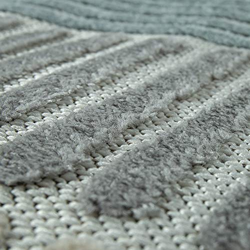 Paco Home Alfombra Interior Exterior Terraza Balcón Intemperie Motivo Geométrico Moderno, tamaño:200x290 cm, Color:Beisbolario