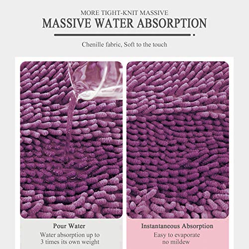 Pahajim - Alfombras de Baño Microfibra Antideslizante Antideslizante Súper Absorbente Suave Cómodo Espesar Ducha Alfombra Peluda(Morado oscuro Actualizar) Pahajim - Alfombras de Baño Microfibra Antideslizante Antideslizante Súper Absorbente Suave Cómodo Espesar Ducha Alfombra Peluda(Morado oscuro Actualizar)