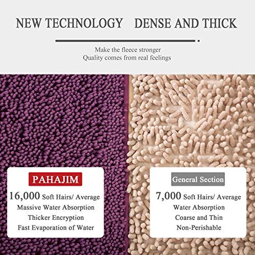 Pahajim - Alfombras de Baño Microfibra Antideslizante Antideslizante Súper Absorbente Suave Cómodo Espesar Ducha Alfombra Peluda(Morado oscuro Actualizar) Pahajim - Alfombras de Baño Microfibra Antideslizante Antideslizante Súper Absorbente Suave Cómodo Espesar Ducha Alfombra Peluda(Morado oscuro Actualizar)