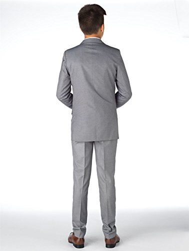 Paisley of London, Traje gris para niños, traje de ajuste delgado, traje para niño de página, traje de baile para niños, 12 – 18 meses – 14 años