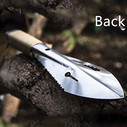 Pala de acero inoxidable multifuncional de Huafi, pala de supervivencia, sierra, corte, palas, llave inglesa, clavos, regla, lanza de protección, pala para horticultura/camping, pala para exteriores Pala de acero inoxidable multifuncional de Huafi, pala de supervivencia, sierra, corte, palas, llave inglesa, clavos, regla, lanza de protección, pala para horticultura/camping, pala para exteriores