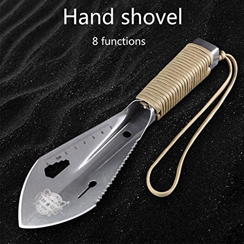 Pala de acero inoxidable multifuncional de Huafi, pala de supervivencia, sierra, corte, palas, llave inglesa, clavos, regla, lanza de protección, pala para horticultura/camping, pala para exteriores Pala de acero inoxidable multifuncional de Huafi, pala de supervivencia, sierra, corte, palas, llave inglesa, clavos, regla, lanza de protección, pala para horticultura/camping, pala para exteriores