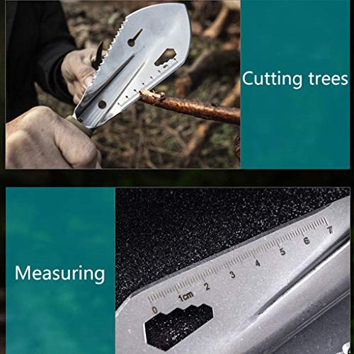 Pala de acero inoxidable multifuncional de Huafi, pala de supervivencia, sierra, corte, palas, llave inglesa, clavos, regla, lanza de protección, pala para horticultura/camping, pala para exteriores Pala de acero inoxidable multifuncional de Huafi, pala de supervivencia, sierra, corte, palas, llave inglesa, clavos, regla, lanza de protección, pala para horticultura/camping, pala para exteriores