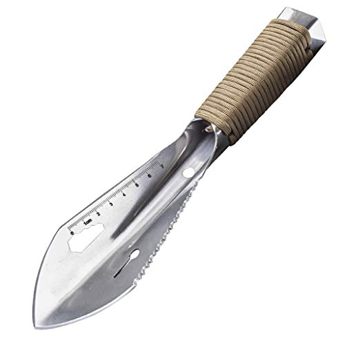 Pala de acero inoxidable multifuncional de Huafi, pala de supervivencia, sierra, corte, palas, llave inglesa, clavos, regla, lanza de protección, pala para horticultura/camping, pala para exteriores Pala de acero inoxidable multifuncional de Huafi, pala de supervivencia, sierra, corte, palas, llave inglesa, clavos, regla, lanza de protección, pala para horticultura/camping, pala para exteriores