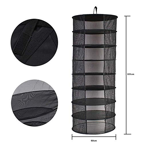 Paladin NLH Drying Net 8 Capas Malla Plegable Gran Red de secado Secado Red de Secado para Colgar Agua Cultura Tienda de Té Hierba Planta de Bud Secado Rack Net by (Negro)