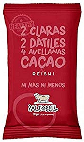 Paleobull Barrita Energética con Avellanas, Cacao y Reishi - 9 barritas de 1 x 50 gr - Total: 450 gr