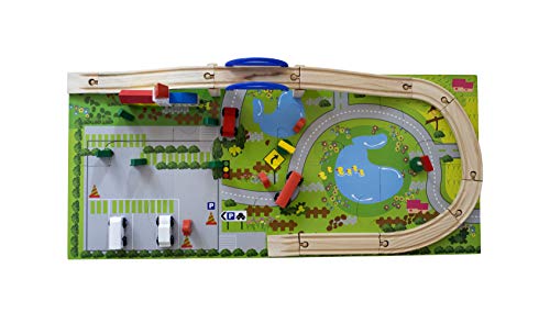 PALESTRAKI Railway crossing with wooden bricks and puzzle pad PALESTRAKI Railway crossing with wooden bricks and puzzle pad