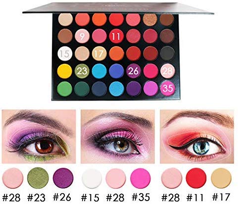 Paleta de sombras de ojos Paleta de maquillaje, tonos de color perfectamente combinables, mate, texturas luminosas y brillantes, para ojos seductores Paleta de sombras de ojos Paleta de maquillaje, tonos de color perfectamente combinables, mate, texturas luminosas y brillantes, para ojos seductores