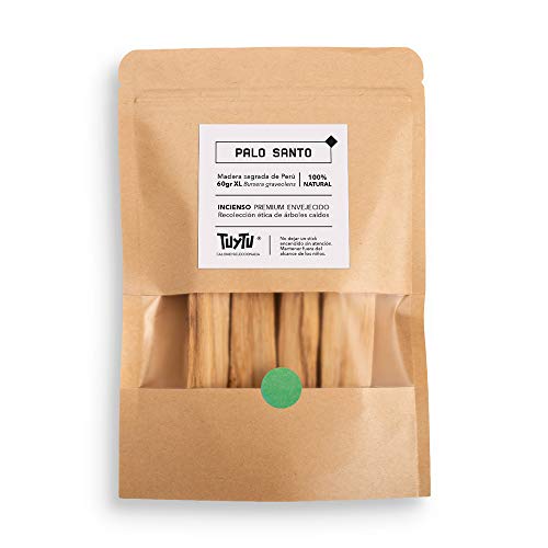 Palo Santo (XL) 60gr. Incienso, Envejecido y con propiedades elevadas. En Bolsa Cierre Zip