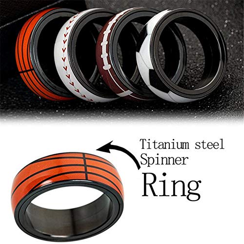 PAMTIER Anillo Giratorio de Deporte al Aire Libre de Acero Inoxidable Unisex Único NBA Banda De Baloncesto Joyería Encantadora Tamaño 12 PAMTIER Anillo Giratorio de Deporte al Aire Libre de Acero Inoxidable Unisex Único NBA Banda De Baloncesto Joyería Encantadora Tamaño 12