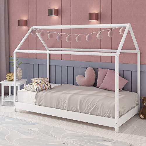 Panana - Marco Cama Infantil Jóvenes Forma de Casa o Cabaña Unisex para Colchón 80 * 160cm Estilo Escandinavo Incluye Somier Panana - Marco Cama Infantil Jóvenes Forma de Casa o Cabaña Unisex para Colchón 80 * 160cm Estilo Escandinavo Incluye Somier