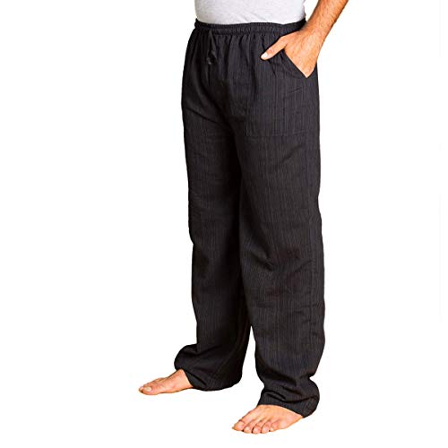PANASIAM Relax Pants Cotton Lini, Black, XL