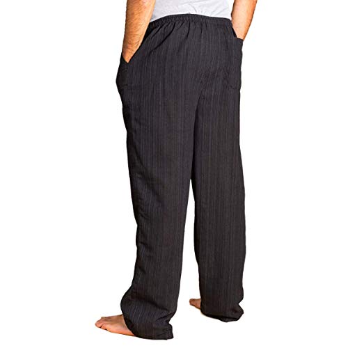 PANASIAM Relax Pants Cotton Lini, Black, XL