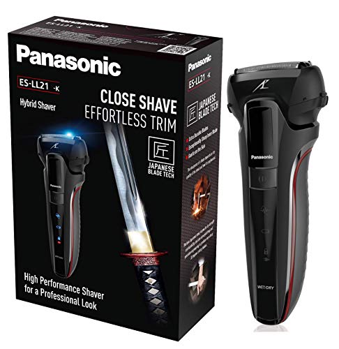 Panasonic ES-LL21-K503 - Afeitadora Premium WET&DRY 3 en 1, Recortadora y Perfilador de Barba (3 Cuchillas Acero Inoxidable, Motor Ultrarrápido, Carga Rápida, Motor Lineal 13.000 oscilaciones)