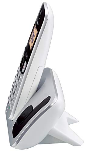 Panasonic KX-TGC210 - Teléfono fijo inalámbrico (LCD, identificador de llamadas, agenda de 50 números, tecla de navegación, modo ECO, reducción de ruido), Gris/Negro/Blanco, TGC21 Solo