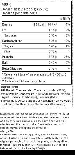 Pancake + Protein: Tortitas de avena con proteína, Tarta de queso con fresas - 400 g